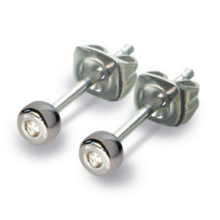 Titanium Diamond Stud Earrings - 0537-01 - Click Image to Close